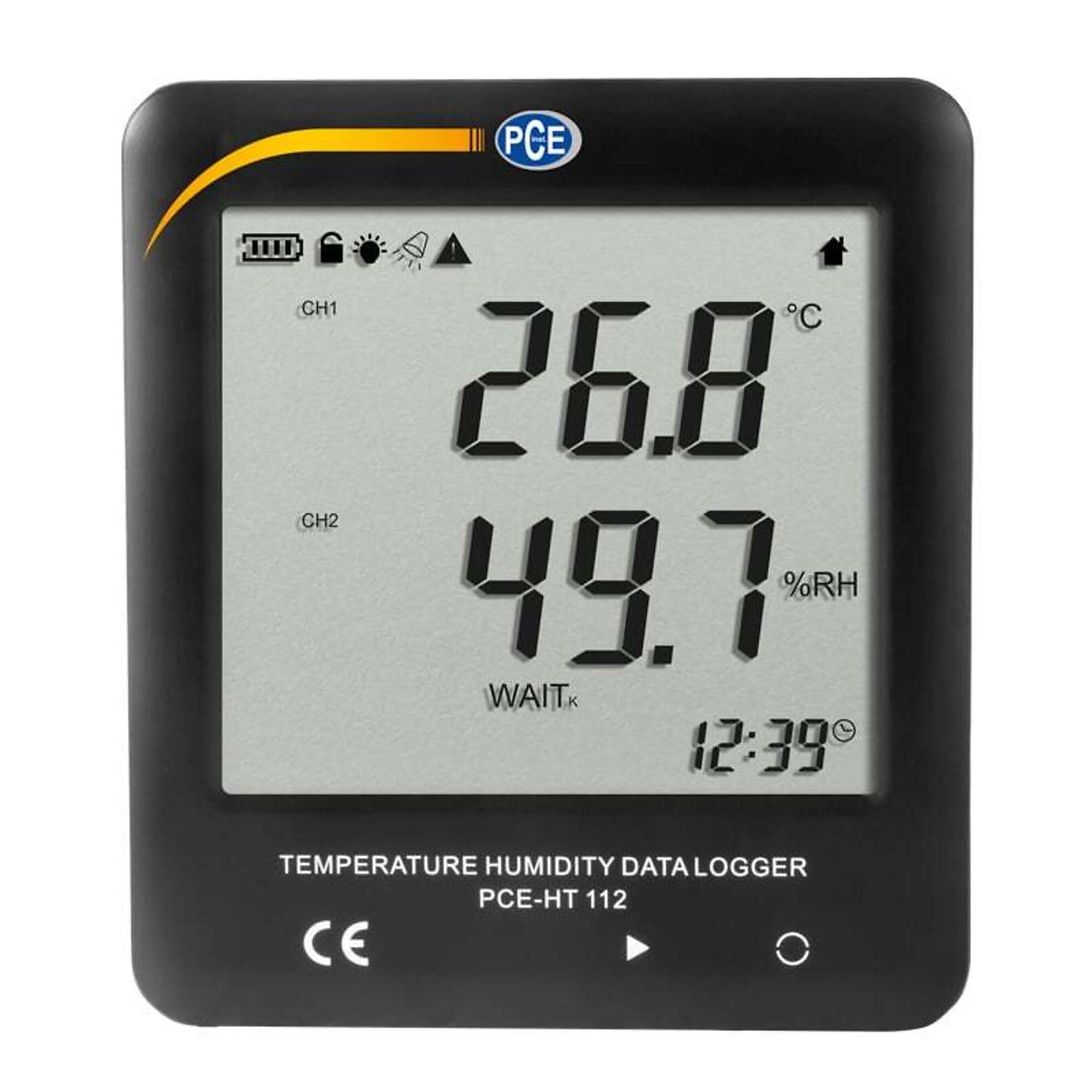 PCE Temperature-Humidity Datalogger — Compact, LCD Display, Model# PCE-HT 112